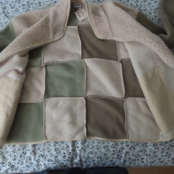 gronkulle Lu - Sage x Tan sherpa jacket sz 3 NWT $235 - Picture 2 of 6